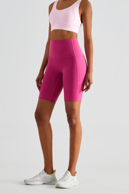 Pocketed High Waist Active Shorts