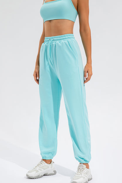 Drawstring Active Pants with Pockets